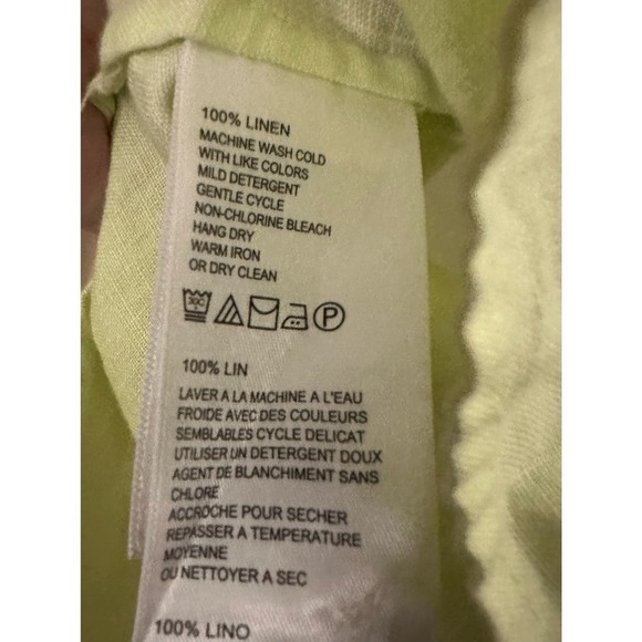TOMMY BAHAMA Two Palms Women’s Linen Lime Dip Dye Button Down Shirt Top - Sz XS - Picture 5 of 5